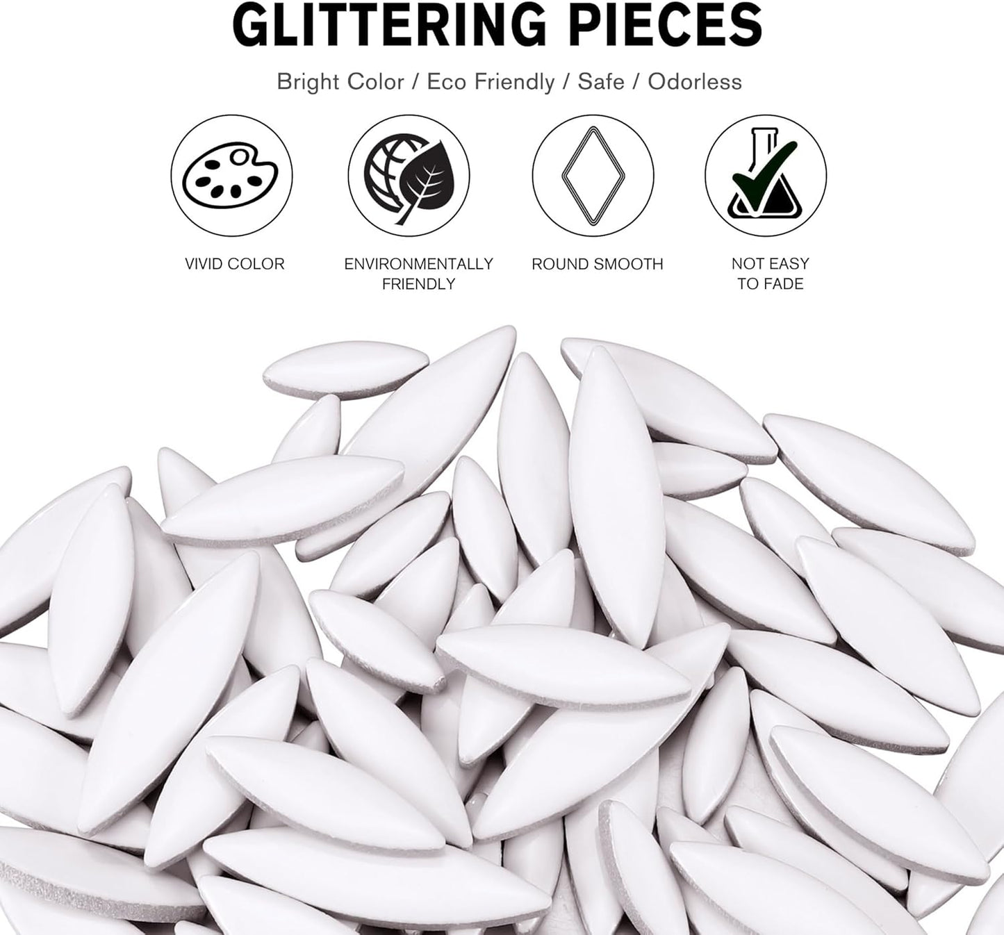 Petal Mosaic Tiles for Crafts, 200g Flower Leaf Ceramic Tiles Pieces for Mosaic Craft Supplies, DIY Outdoor Decor (Iridescent Yellow)