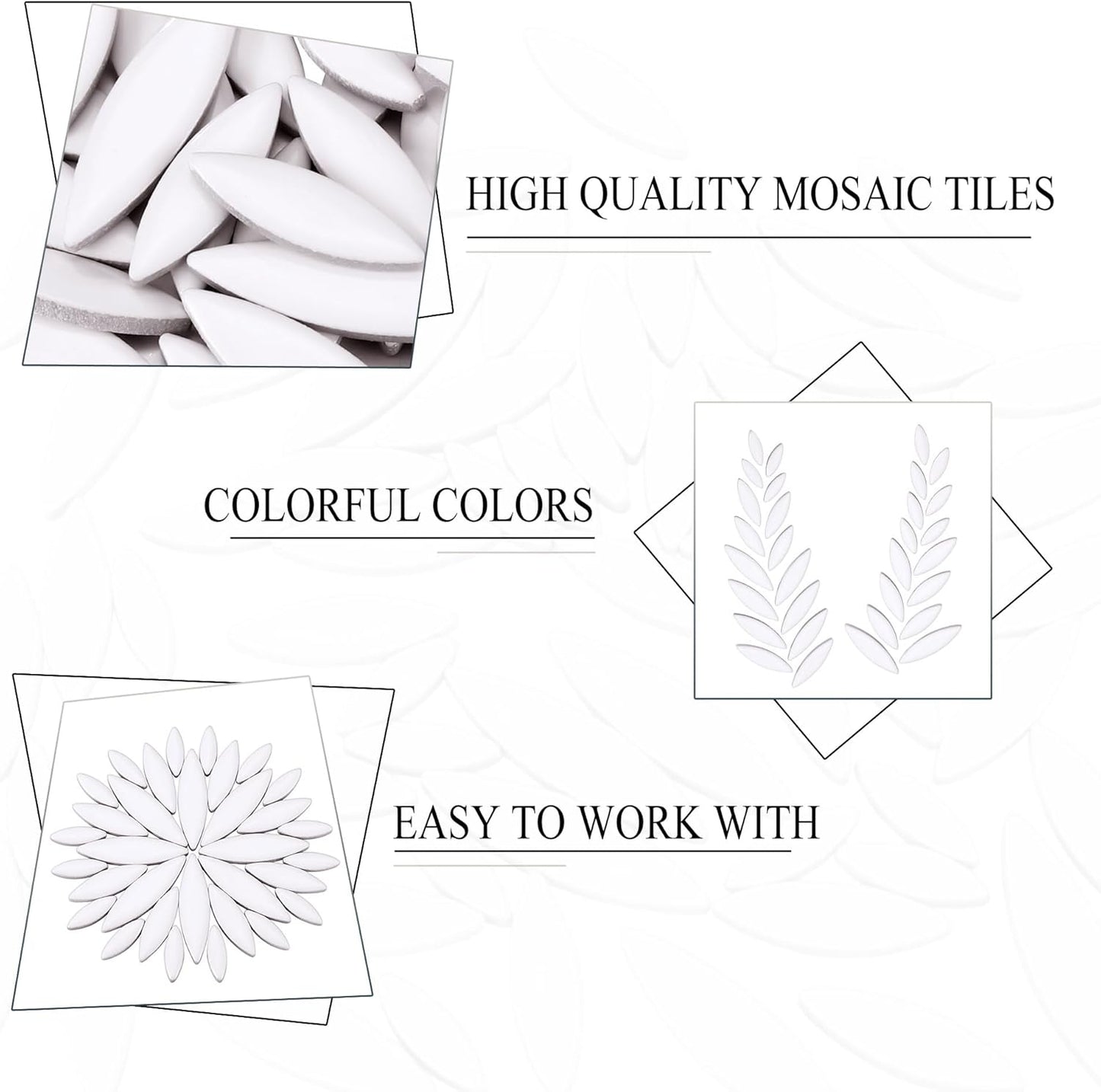 Petal Mosaic Tiles for Crafts, 200g Flower Leaf Ceramic Tiles Pieces for Mosaic Craft Supplies, DIY Outdoor Decor (Iridescent Yellow)