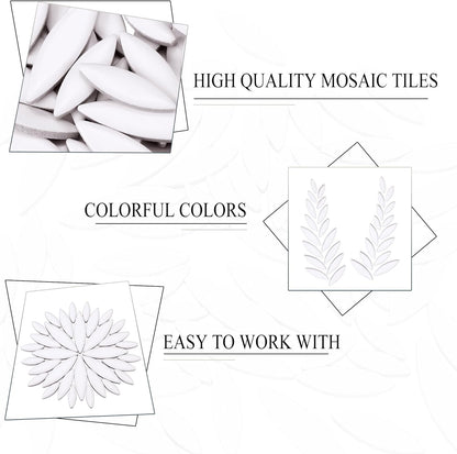 Petal Mosaic Tiles for Crafts, 200g Flower Leaf Ceramic Tiles Pieces for Mosaic Craft Supplies, DIY Outdoor Decor (Iridescent Yellow)