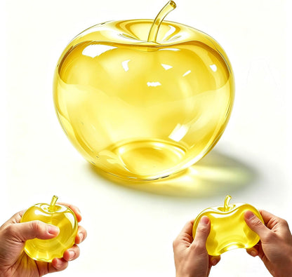 Apple Squishy Stress Ball, Cute Apple Squeeze Sensory Toy for Anxiety, Decompression Gift for Kids Adults (Yellow)