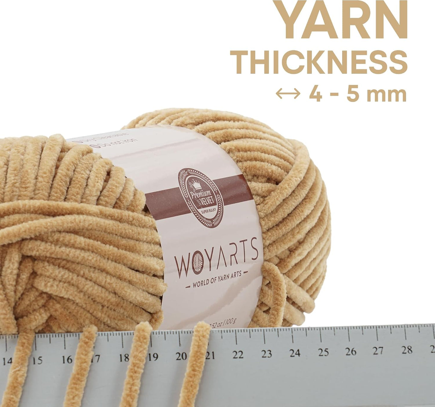 2-Pack Velvet Yarn – Super Bulky Chunky Chenille Yarn for Crocheting & Knitting (2x100g) – Thick, Fluffy & Soft – Perfect for Baby Blanket, Amigurumi, Plush Projects (B-Yellow, 2 Skein)
