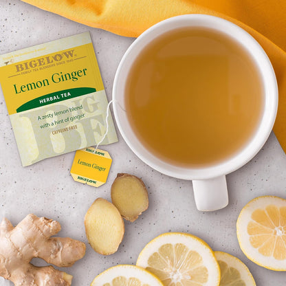 Lemon Ginger, 80 Count Box (Pack of 1) Caffeine Free Herbal Tea , 80 Tea Bags Total