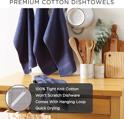 Basic Terry Collection Windowpane Dishtowel Set, 16x26, Yellow, 4 Count