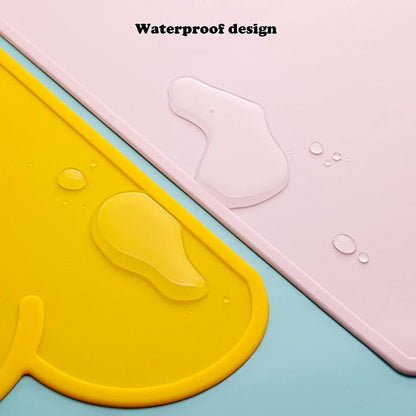 Silicone Pet Feeding Food Mat Dog Cat Placemat with Raised Edge | Anti-Slip Waterproof Pet Bowl Mats Pet Food Tray for Messy Drinkers to Protect Floors Easy to Clean Fit for Dog Cat Bowls