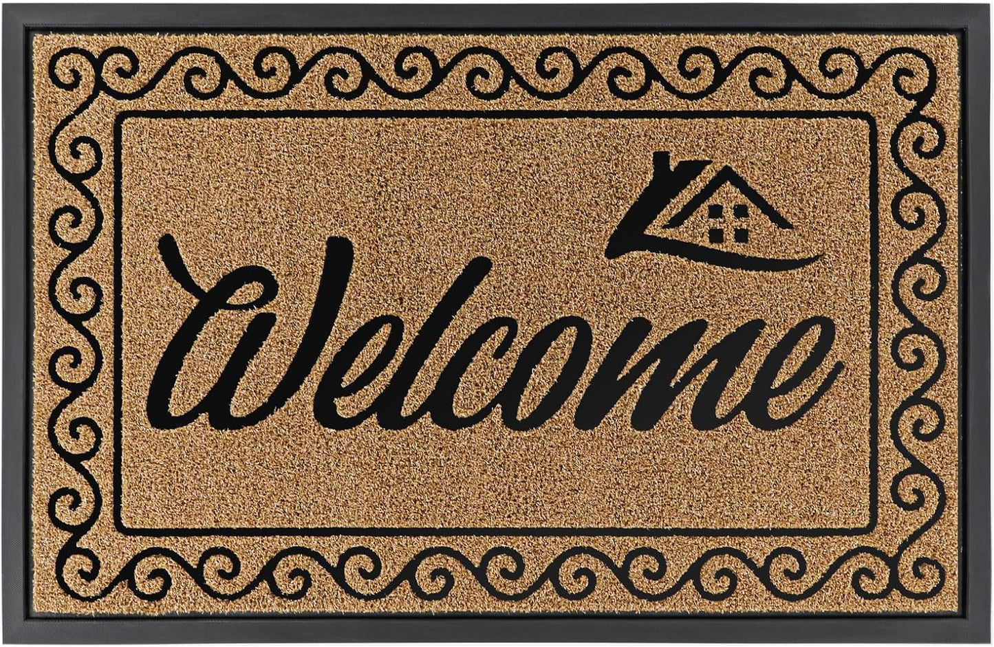 Welcome Mat, Heavy Duty Sturdy Door Mats for Home Entrance Outdoor Indoor, Front Doormat for Outside Patio Floor Entry Porch Garage Office, Waterproof, Low Profile, 47X32 Inches, Yellow