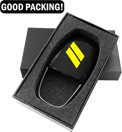 Gear Shift Knob Head Cover for Dodge Charger Accessories 2015-2023 Challenger 2015-2024 Durango 2016-2025 2026 ABS Interior Shell Insert Decoration Protector Gear Shifter Cover (Yellow Trim)