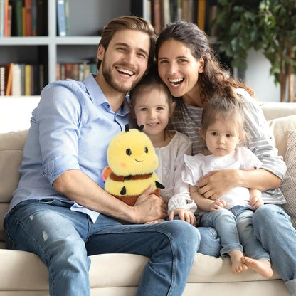 Chubby Smiling Bee Plush, Lucky Soft Bumblebee Plush Toy, Cute Bee Stuffed Animal, The Best Gift for Child and Partners(8 inch)