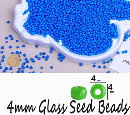 Legefo 4mm Glass Seed Beads Bulk, Yellow 6/0 Small Mini Pony Seed Beads, Tiny Round Craft Bead for Bracelet Necklace Wrist Jewelry Making Beading Weaving DIY Crafts Supplies, 1000pcs