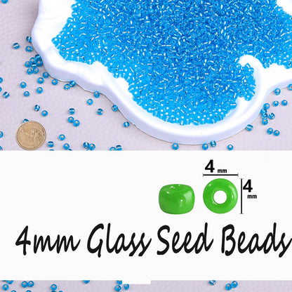 Legefo 4mm Glass Seed Beads Bulk, Yellow 6/0 Small Mini Pony Seed Beads, Tiny Round Craft Bead for Bracelet Necklace Wrist Jewelry Making Beading Weaving DIY Crafts Supplies, 1000pcs