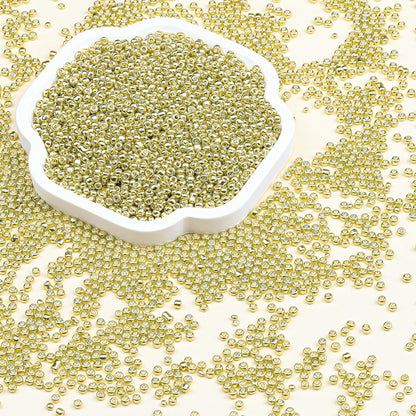 Legefo 4mm Glass Seed Beads Bulk, Yellow 6/0 Small Mini Pony Seed Beads, Tiny Round Craft Bead for Bracelet Necklace Wrist Jewelry Making Beading Weaving DIY Crafts Supplies, 1000pcs