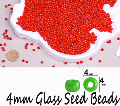 Legefo 4mm Glass Seed Beads Bulk, Yellow 6/0 Small Mini Pony Seed Beads, Tiny Round Craft Bead for Bracelet Necklace Wrist Jewelry Making Beading Weaving DIY Crafts Supplies, 1000pcs