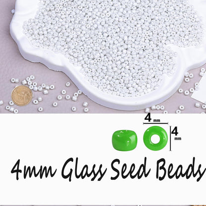 Legefo 4mm Glass Seed Beads Bulk, Yellow 6/0 Small Mini Pony Seed Beads, Tiny Round Craft Bead for Bracelet Necklace Wrist Jewelry Making Beading Weaving DIY Crafts Supplies, 1000pcs