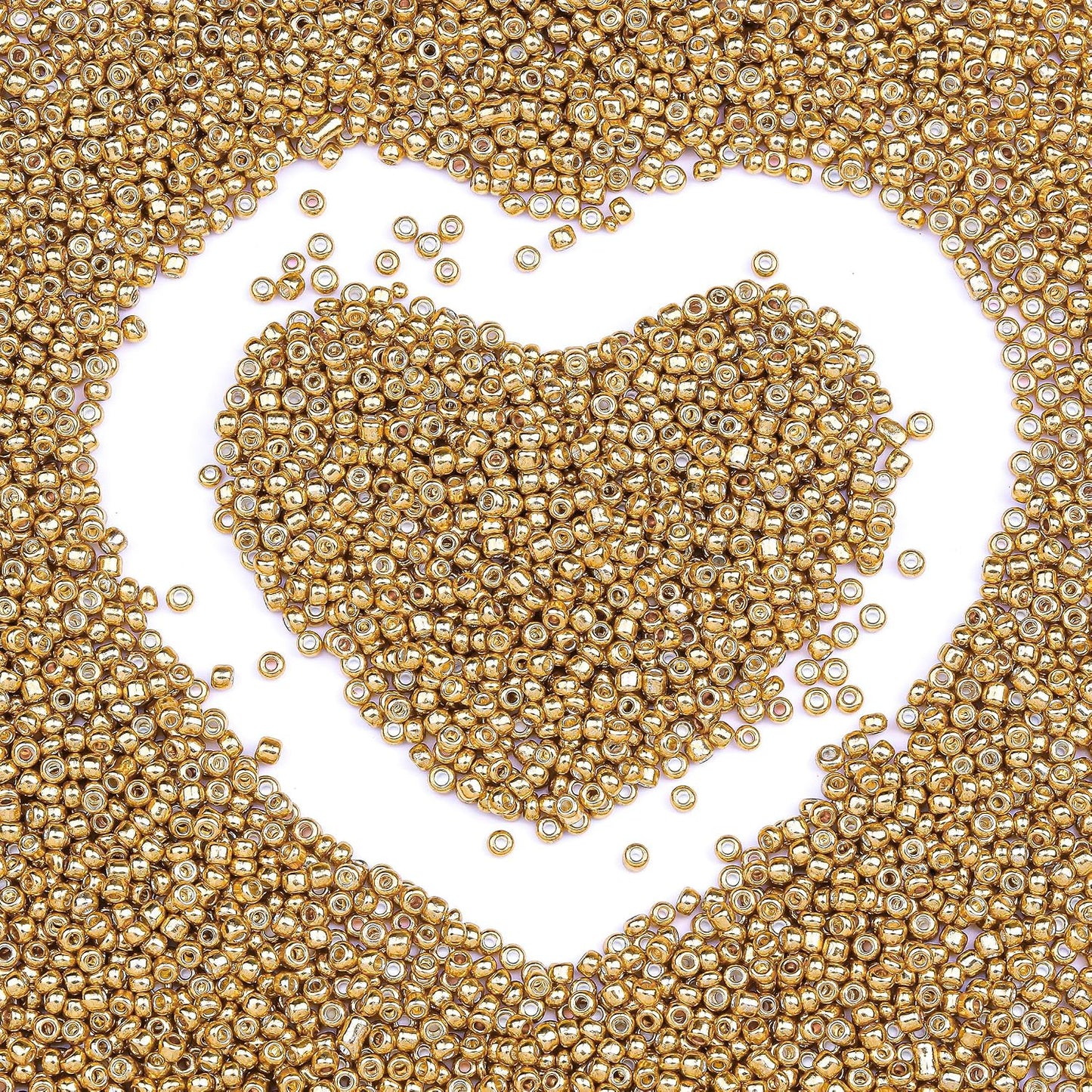 Legefo 4mm Glass Seed Beads Bulk, Yellow 6/0 Small Mini Pony Seed Beads, Tiny Round Craft Bead for Bracelet Necklace Wrist Jewelry Making Beading Weaving DIY Crafts Supplies, 1000pcs