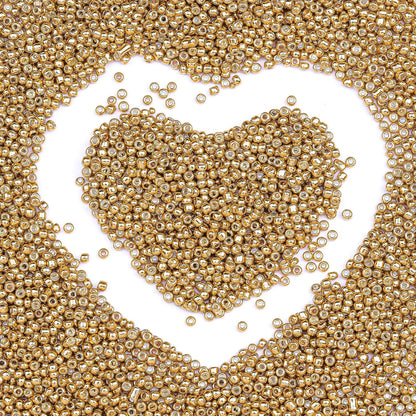 Legefo 4mm Glass Seed Beads Bulk, Yellow 6/0 Small Mini Pony Seed Beads, Tiny Round Craft Bead for Bracelet Necklace Wrist Jewelry Making Beading Weaving DIY Crafts Supplies, 1000pcs
