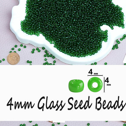 Legefo 4mm Glass Seed Beads Bulk, Yellow 6/0 Small Mini Pony Seed Beads, Tiny Round Craft Bead for Bracelet Necklace Wrist Jewelry Making Beading Weaving DIY Crafts Supplies, 1000pcs