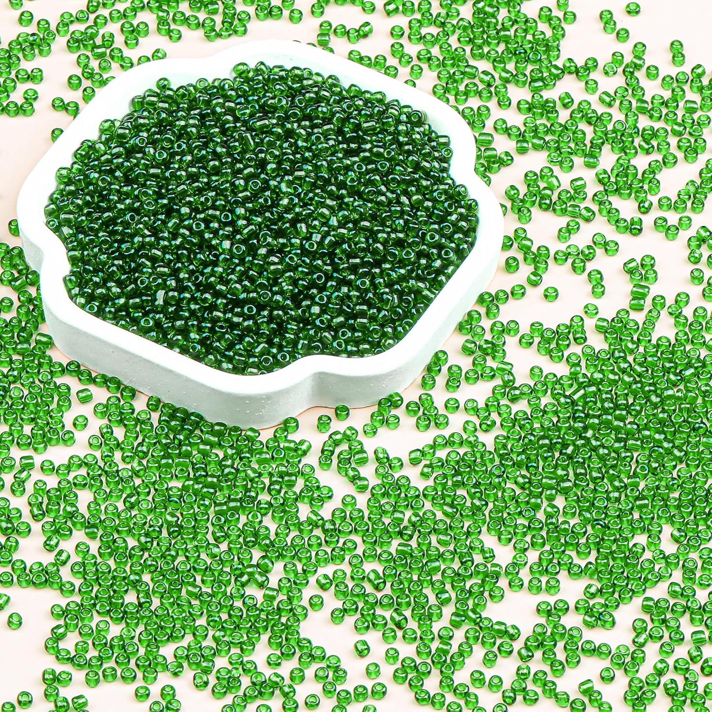 Legefo 4mm Glass Seed Beads Bulk, Yellow 6/0 Small Mini Pony Seed Beads, Tiny Round Craft Bead for Bracelet Necklace Wrist Jewelry Making Beading Weaving DIY Crafts Supplies, 1000pcs