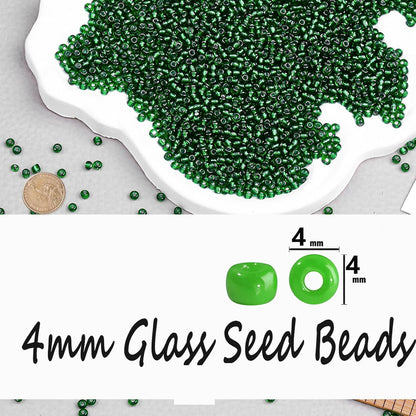 Legefo 4mm Glass Seed Beads Bulk, Yellow 6/0 Small Mini Pony Seed Beads, Tiny Round Craft Bead for Bracelet Necklace Wrist Jewelry Making Beading Weaving DIY Crafts Supplies, 1000pcs