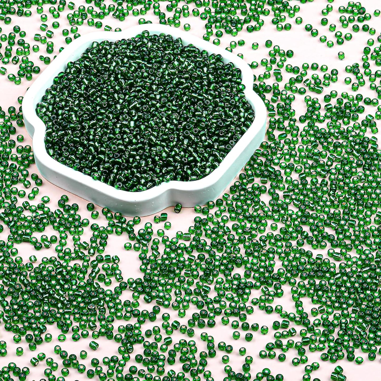 Legefo 4mm Glass Seed Beads Bulk, Yellow 6/0 Small Mini Pony Seed Beads, Tiny Round Craft Bead for Bracelet Necklace Wrist Jewelry Making Beading Weaving DIY Crafts Supplies, 1000pcs