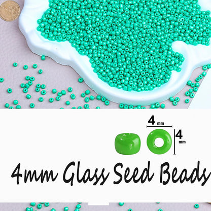 Legefo 4mm Glass Seed Beads Bulk, Yellow 6/0 Small Mini Pony Seed Beads, Tiny Round Craft Bead for Bracelet Necklace Wrist Jewelry Making Beading Weaving DIY Crafts Supplies, 1000pcs