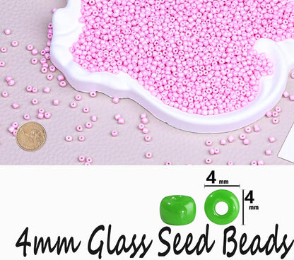 Legefo 4mm Glass Seed Beads Bulk, Yellow 6/0 Small Mini Pony Seed Beads, Tiny Round Craft Bead for Bracelet Necklace Wrist Jewelry Making Beading Weaving DIY Crafts Supplies, 1000pcs