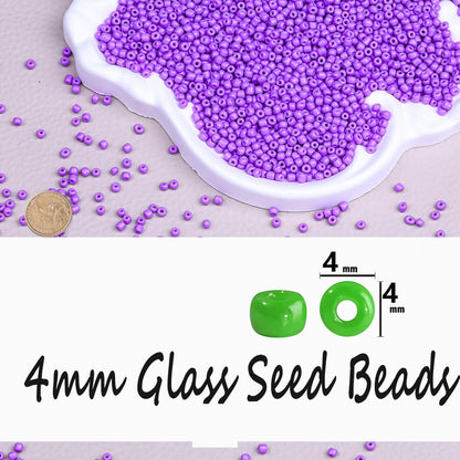 Legefo 4mm Glass Seed Beads Bulk, Yellow 6/0 Small Mini Pony Seed Beads, Tiny Round Craft Bead for Bracelet Necklace Wrist Jewelry Making Beading Weaving DIY Crafts Supplies, 1000pcs