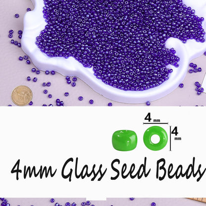 Legefo 4mm Glass Seed Beads Bulk, Yellow 6/0 Small Mini Pony Seed Beads, Tiny Round Craft Bead for Bracelet Necklace Wrist Jewelry Making Beading Weaving DIY Crafts Supplies, 1000pcs