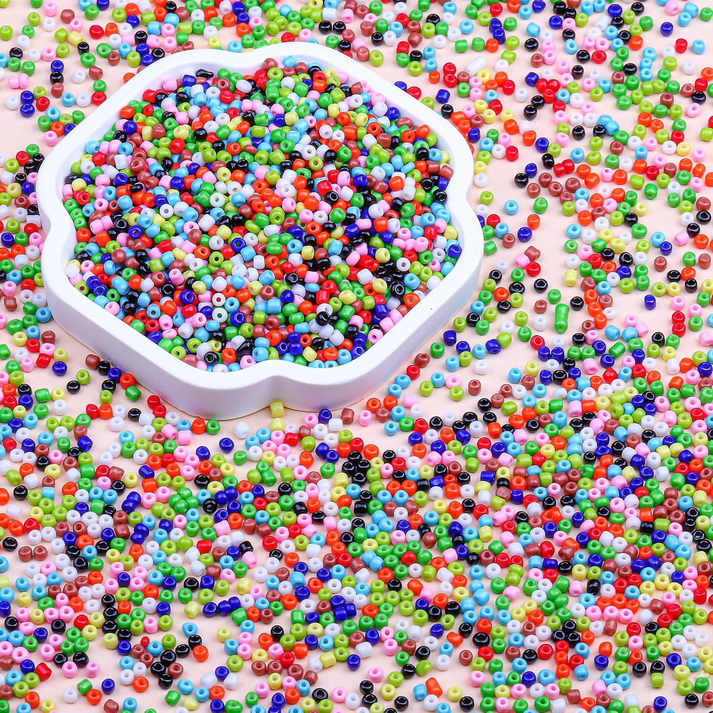 Legefo 4mm Glass Seed Beads Bulk, Yellow 6/0 Small Mini Pony Seed Beads, Tiny Round Craft Bead for Bracelet Necklace Wrist Jewelry Making Beading Weaving DIY Crafts Supplies, 1000pcs