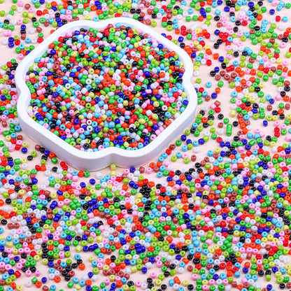 Legefo 4mm Glass Seed Beads Bulk, Yellow 6/0 Small Mini Pony Seed Beads, Tiny Round Craft Bead for Bracelet Necklace Wrist Jewelry Making Beading Weaving DIY Crafts Supplies, 1000pcs