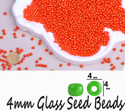 Legefo 4mm Glass Seed Beads Bulk, Yellow 6/0 Small Mini Pony Seed Beads, Tiny Round Craft Bead for Bracelet Necklace Wrist Jewelry Making Beading Weaving DIY Crafts Supplies, 1000pcs