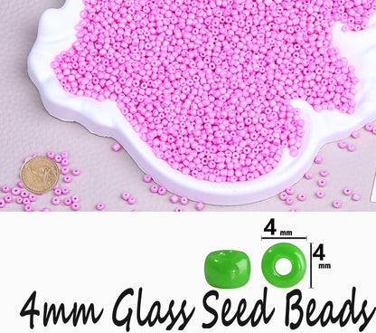 Legefo 4mm Glass Seed Beads Bulk, Yellow 6/0 Small Mini Pony Seed Beads, Tiny Round Craft Bead for Bracelet Necklace Wrist Jewelry Making Beading Weaving DIY Crafts Supplies, 1000pcs