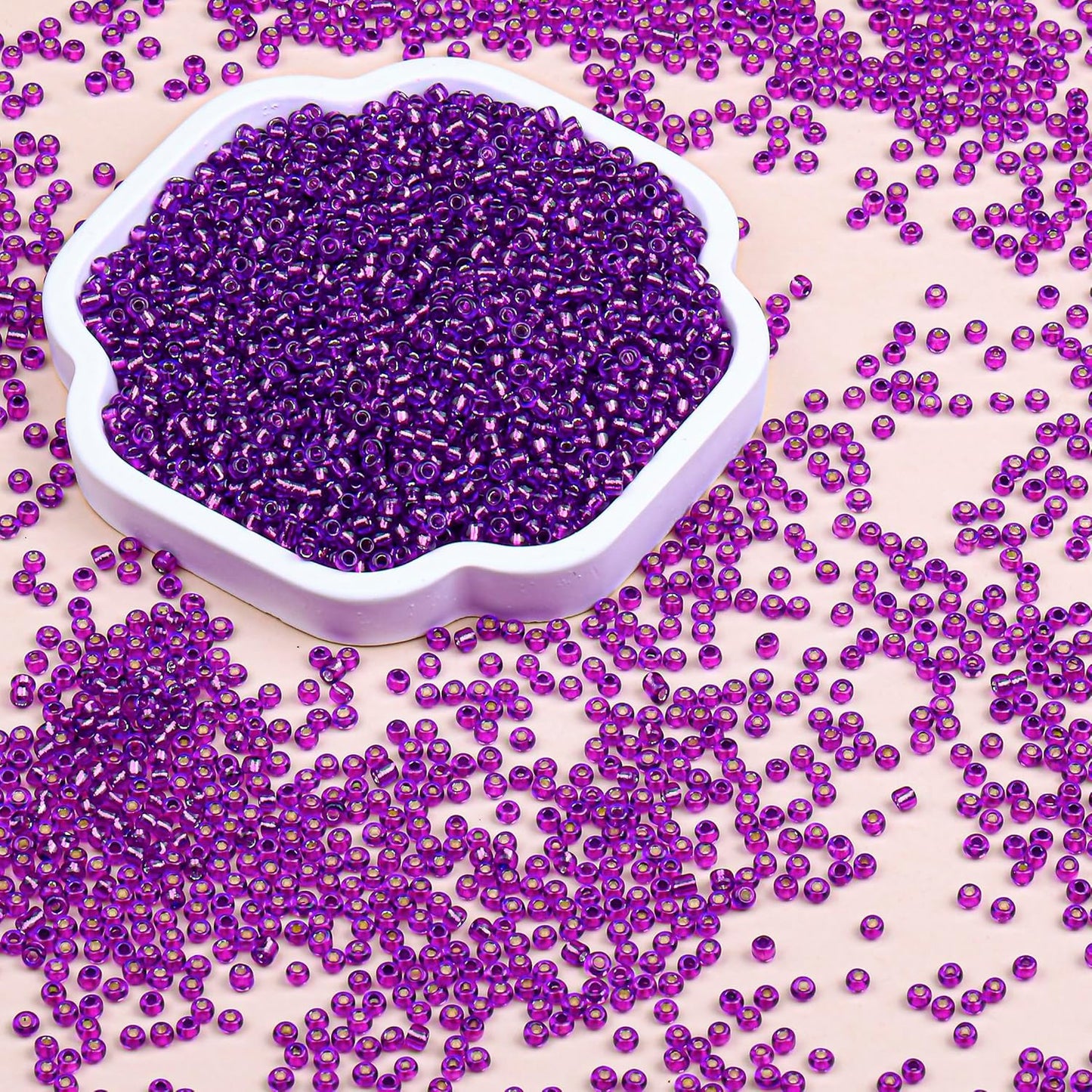 Legefo 4mm Glass Seed Beads Bulk, Yellow 6/0 Small Mini Pony Seed Beads, Tiny Round Craft Bead for Bracelet Necklace Wrist Jewelry Making Beading Weaving DIY Crafts Supplies, 1000pcs