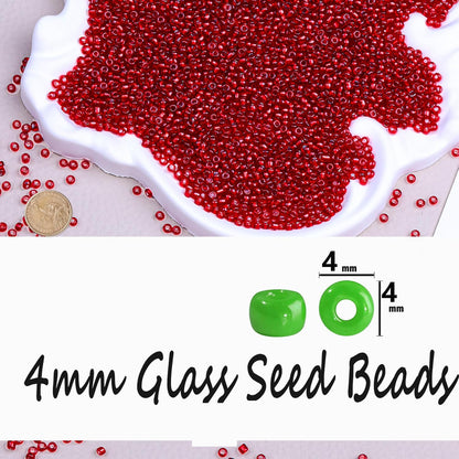 Legefo 4mm Glass Seed Beads Bulk, Yellow 6/0 Small Mini Pony Seed Beads, Tiny Round Craft Bead for Bracelet Necklace Wrist Jewelry Making Beading Weaving DIY Crafts Supplies, 1000pcs