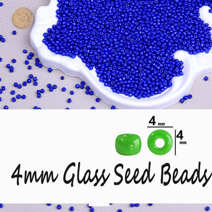 Legefo 4mm Glass Seed Beads Bulk, Yellow 6/0 Small Mini Pony Seed Beads, Tiny Round Craft Bead for Bracelet Necklace Wrist Jewelry Making Beading Weaving DIY Crafts Supplies, 1000pcs