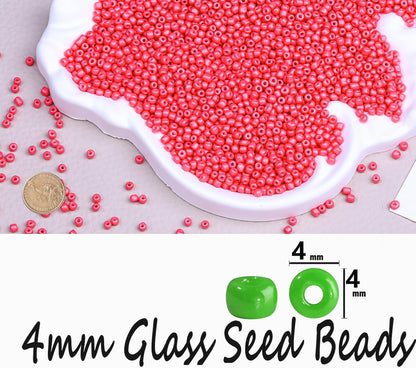 Legefo 4mm Glass Seed Beads Bulk, Yellow 6/0 Small Mini Pony Seed Beads, Tiny Round Craft Bead for Bracelet Necklace Wrist Jewelry Making Beading Weaving DIY Crafts Supplies, 1000pcs