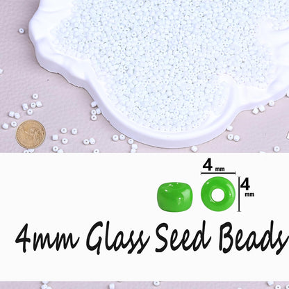 Legefo 4mm Glass Seed Beads Bulk, Yellow 6/0 Small Mini Pony Seed Beads, Tiny Round Craft Bead for Bracelet Necklace Wrist Jewelry Making Beading Weaving DIY Crafts Supplies, 1000pcs