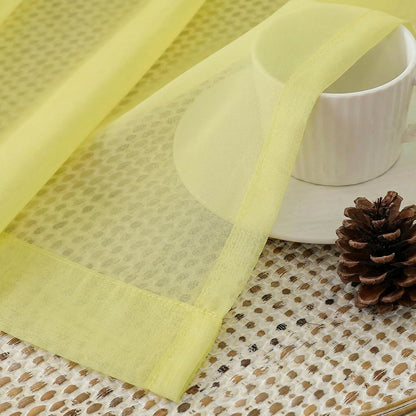 Lemon Sheer Curtains 84 Inches Long 2 Panels Set for Living Room, Light Filtering Window Sheer Drapes for Bedroom, Each 42" W x 84" L