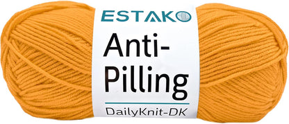 DailyKnit-DK Anti-Pilling Acrylic Yarn, DK Weight 3, Mustard Yellow | soft, crocheting projects, lightweight, 100 g, 273 yds, baby blankets, amigurumi, machine washable