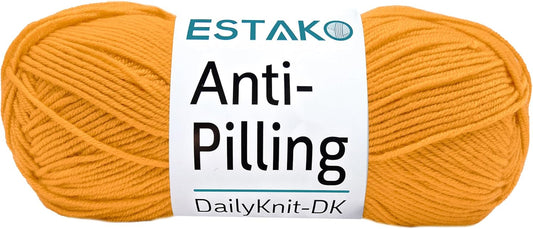 DailyKnit-DK Anti-Pilling Acrylic Yarn, DK Weight 3, Mustard Yellow | soft, crocheting projects, lightweight, 100 g, 273 yds, baby blankets, amigurumi, machine washable