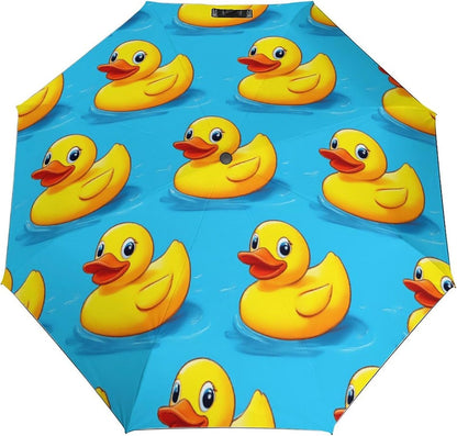 Auto Close Travel Umbrella with UV Block Lining and Fashionable Outer Print