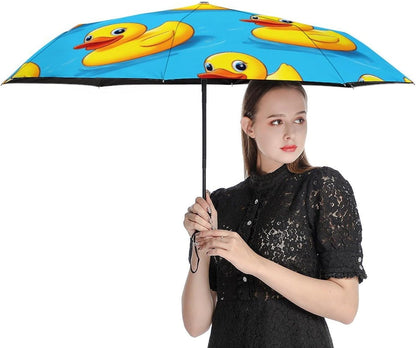Auto Close Travel Umbrella with UV Block Lining and Fashionable Outer Print