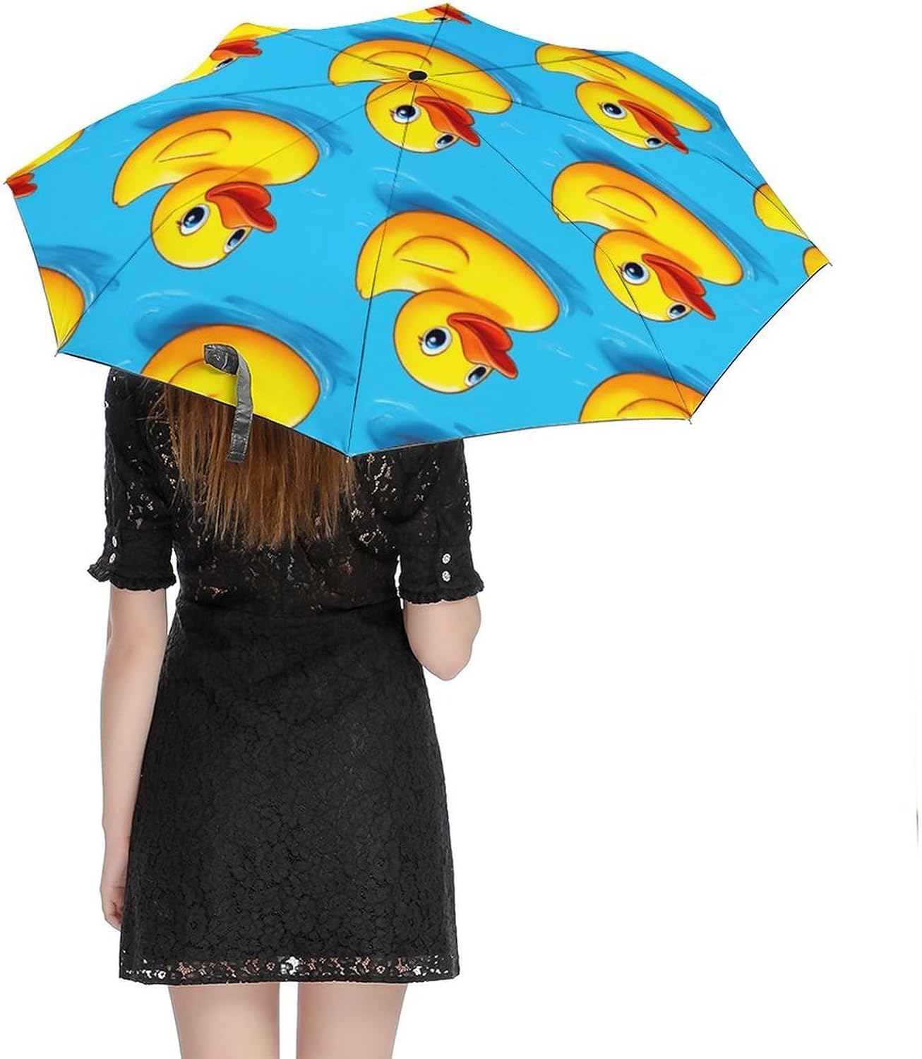 Auto Close Travel Umbrella with UV Block Lining and Fashionable Outer Print