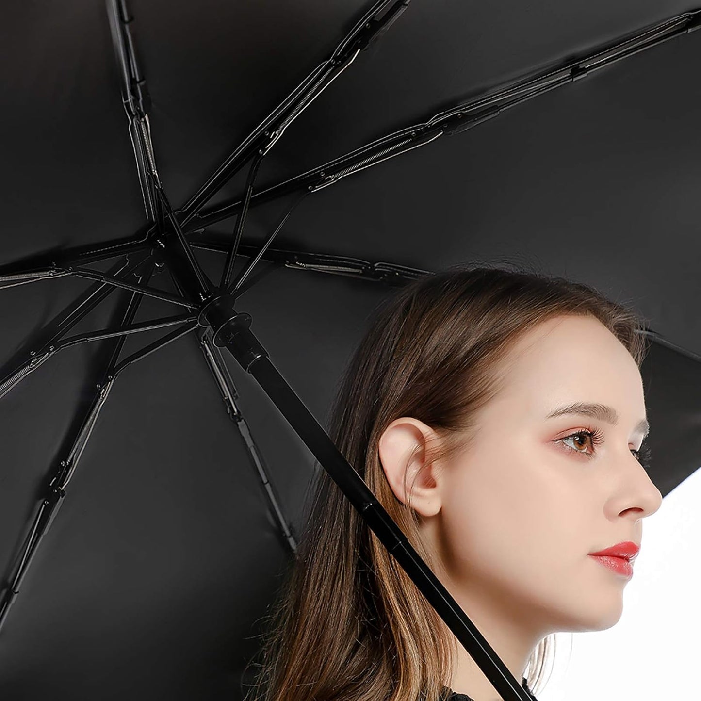 Auto Close Travel Umbrella with UV Block Lining and Fashionable Outer Print