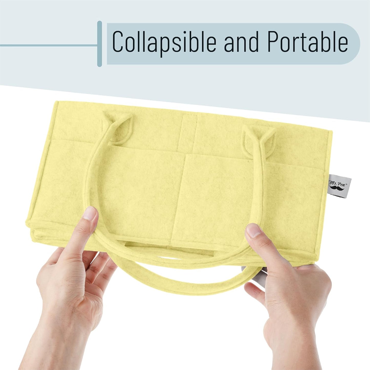 Baby Diaper Caddy Organizer, Lemon Glow | Nursery Storage Bin and Car Organizer for Diapers and Baby Wipes