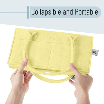 Baby Diaper Caddy Organizer, Lemon Glow | Nursery Storage Bin and Car Organizer for Diapers and Baby Wipes