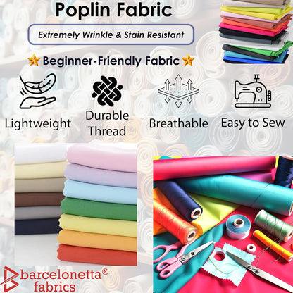 Poplin Fabric for Sewing | Poly Poplin | 100% Polyester | by the Yard | 60" Wide Roll | Arts and Crafts Supply (Dark Yellow, 2 Yard)