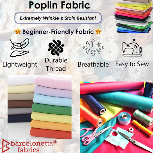 Poplin Fabric for Sewing | Poly Poplin | 100% Polyester | by the Yard | 60" Wide Roll | Arts and Crafts Supply (Dark Yellow, 2 Yard)
