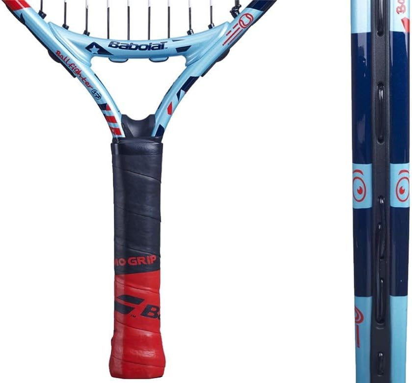 Ballfighter Tennis Racquet Bundled with 3 Overgrips and 3 Teaching Tennis Balls - Best Beginner Tennis Set for Kids 3 Years Old