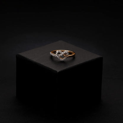 1/20 Carat Natural Diamonds Rings in Vermeil Plated 925 Sterling Silver | Heart Infinity Fashion Rings | Infinity Heart Motif | Layered Jewelry | Anniversery Gifts | Silver Gift for Her