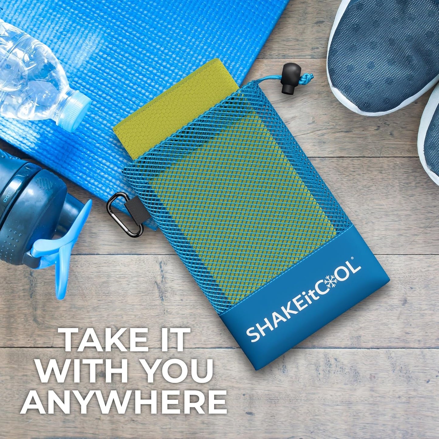 Extended Size Cooling Towel – Be Cool in Style - Heat Relief, Soft, Lightweight, Sun Protection, Easy Clean - Perfect for Biking, Hiking, Running, Yoga, Golf, Gardening - Safety Yellow M
