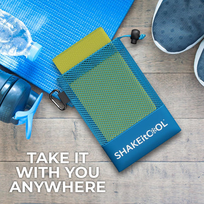 Extended Size Cooling Towel – Be Cool in Style - Heat Relief, Soft, Lightweight, Sun Protection, Easy Clean - Perfect for Biking, Hiking, Running, Yoga, Golf, Gardening - Safety Yellow M